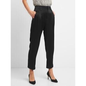 Gap Pants Womens Size 2P Drapey Cropped‎ Trousers True Black High Rise Pockets